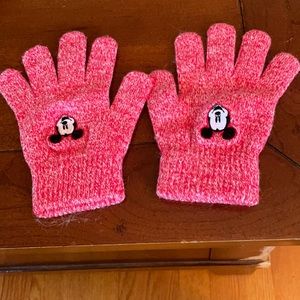 One pair knit gloves with Mickey logo , EUC